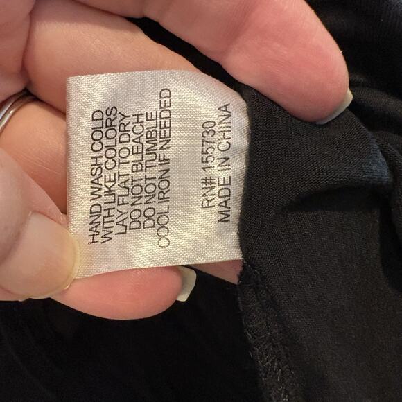 Jane Delancey Top Women Medium Black Tunic Stretch Drape Flowy Capsule Staple - Picture 10 of 13